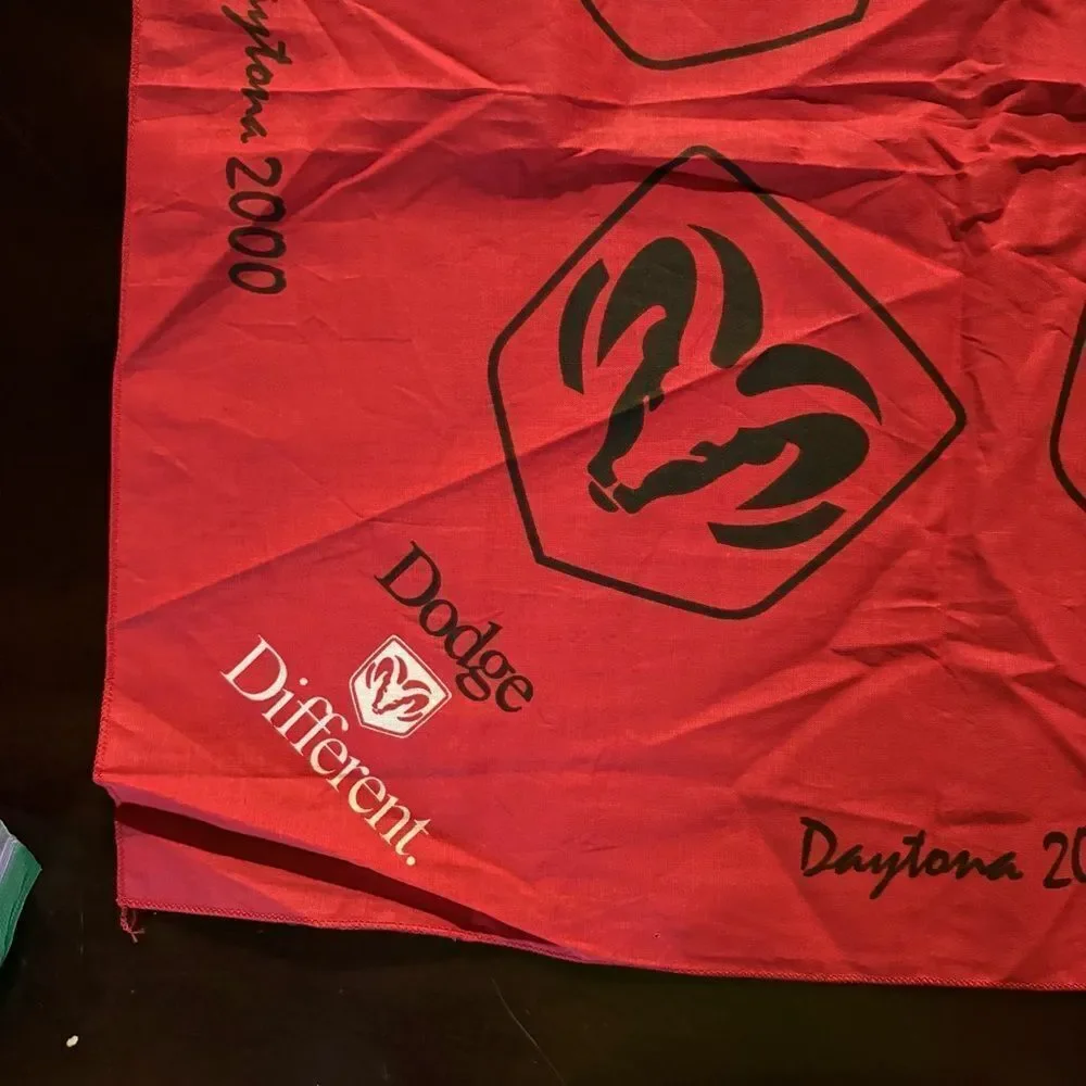 Vintage Red Dodge Ram Daytona 2000 Bandana with Logo unused